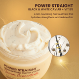 Luxe Organix Power STRAIGHT Black & White Caviar + Vit B5 Serum Concentrate Bond Softening & Smoothing Rejuvenating Hair Mask