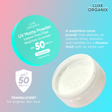 Luxe Organix 24H Zero Sebum Instant Pore Blurring Matte Powder SPF 50 Translucent 15g