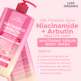 Luxe Organix iacinamide + Arbutin Healthy Light Whitening Serum Perfume Infused Body Wash 1000g