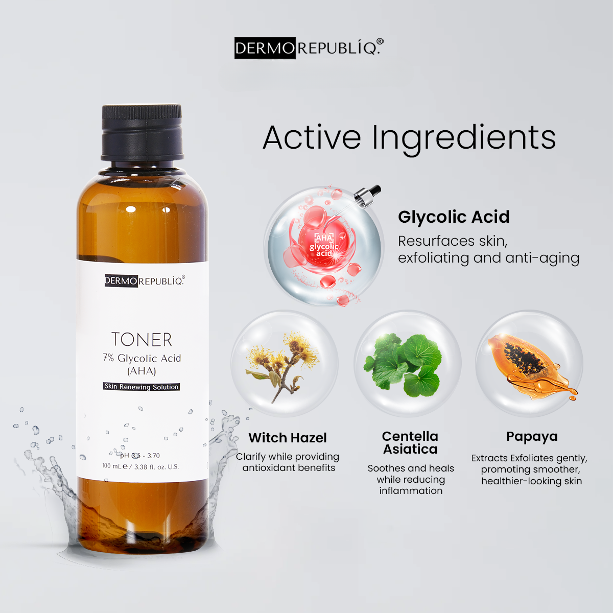 Dermorepubliq 7% Glycolic Acid (AHA) Skin Renewing Toner