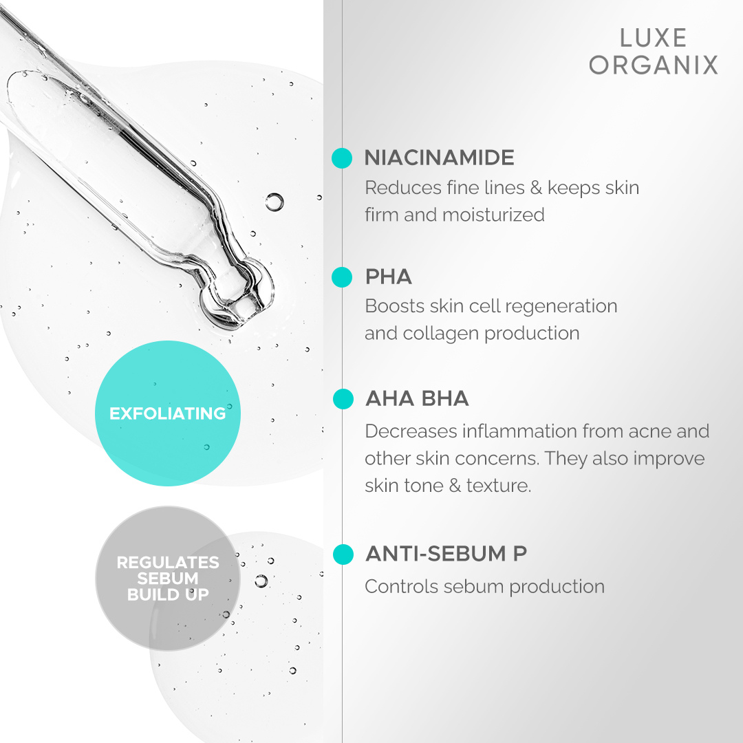 Luxe Organix AHA-BHA Miracle Solutions AHA BHA Serum 30ml