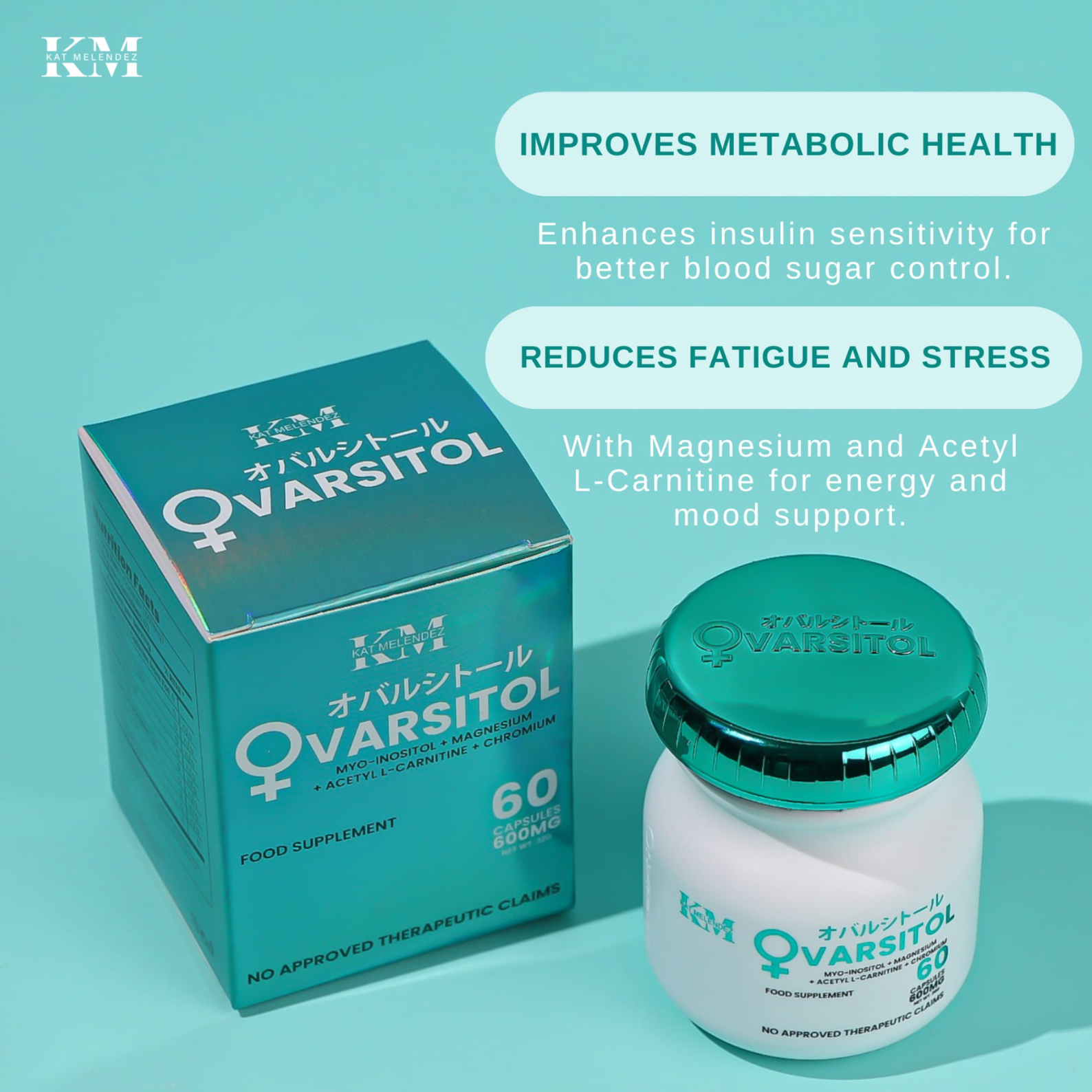 KM Ovarsitol 600mg (Myo-Inositol, Magnesium, Acetyl L-Carnitine, Chromium)