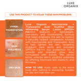 Luxe Organix Niacinamide + Tranexamic Acid Youthful Glow Whitening Serum Lotion SPF 50 PA++++ 200ml