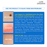 Luxe Organix 6 in 1 Maxshield Active Ultra Sheer Face and Body Sunscreen 100ml