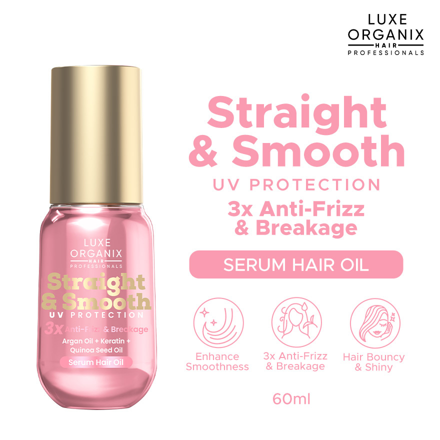 Luxe Organix Straight and Smooth 3X Anti-Frizz and Breakage Serum Hair Oil