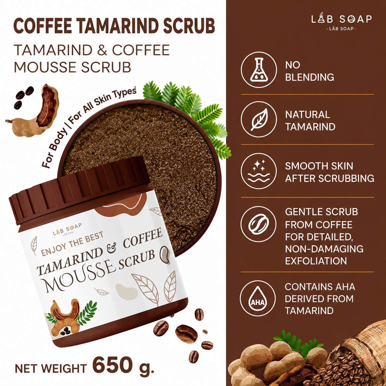 Lab Soap Tamarind and Coffee Mousse Scrub