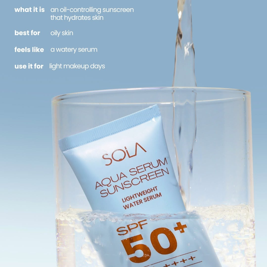 Sola Aqua Serum Sunscreen Lightweight Water Serum SPF50+ PA++++