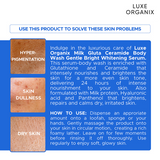 Luxe Organix Milk Gluta + Ceramide Gentle Bright Whitening Serum Perfume Infused Body Wash 1000g