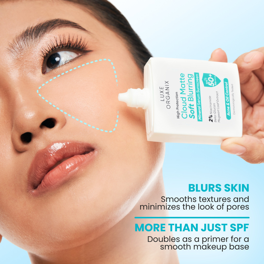 Luxe Organix High Protection Cloud Matte Soft Blurring Mineral Serum Sunscreen SPF50+ PA++++