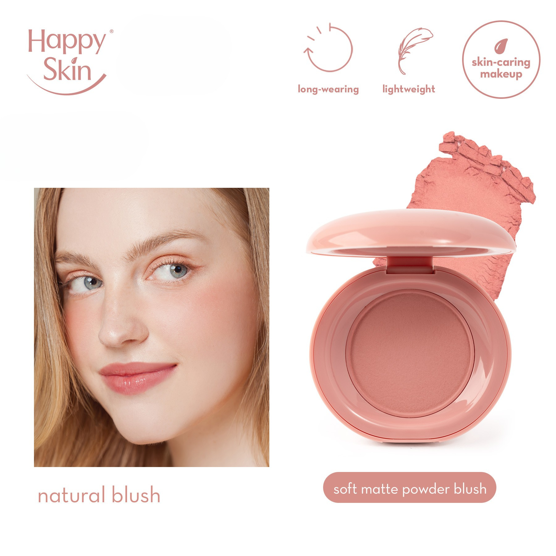 Happy Skin Second Skin Soft Matte Powder Blush
