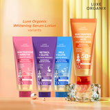 Luxe Organix Niacinamide + Tranexamic Acid Youthful Glow Whitening Serum Lotion SPF 50 PA++++ 200ml