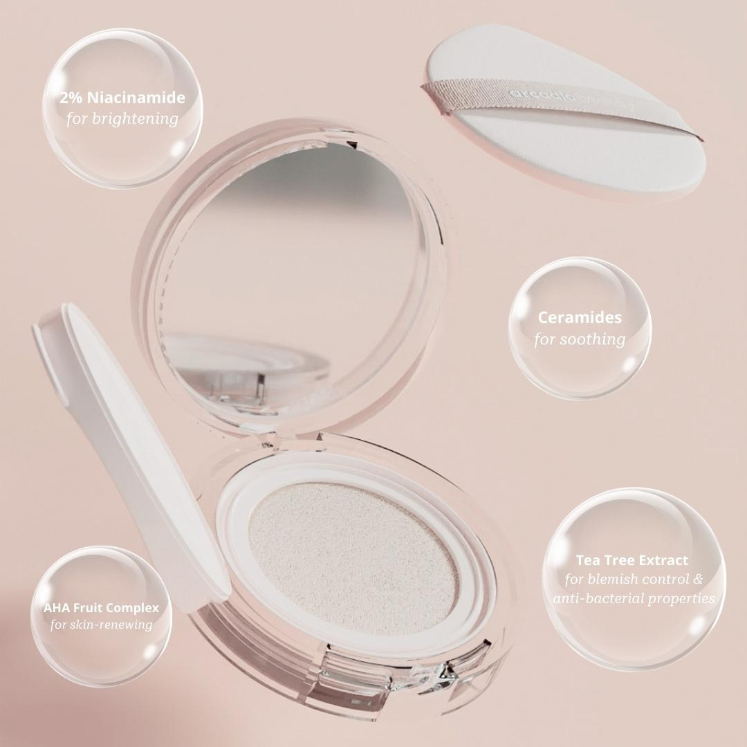 Arcadia Beauty Tone-up Sun Serum Cushion SPF50 PA++++ UVA/UVB