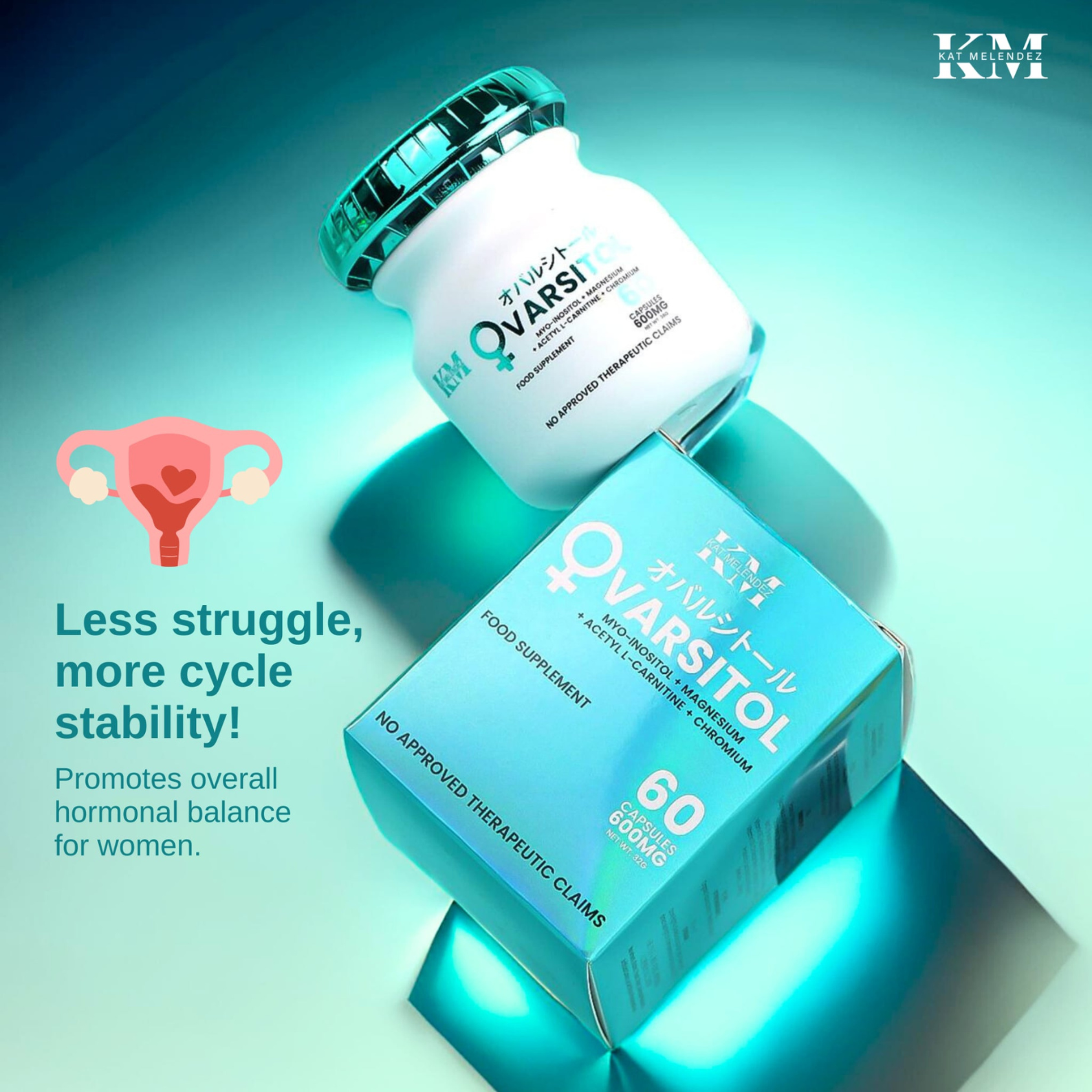 KM Ovarsitol 600mg (Myo-Inositol, Magnesium, Acetyl L-Carnitine, Chromium)