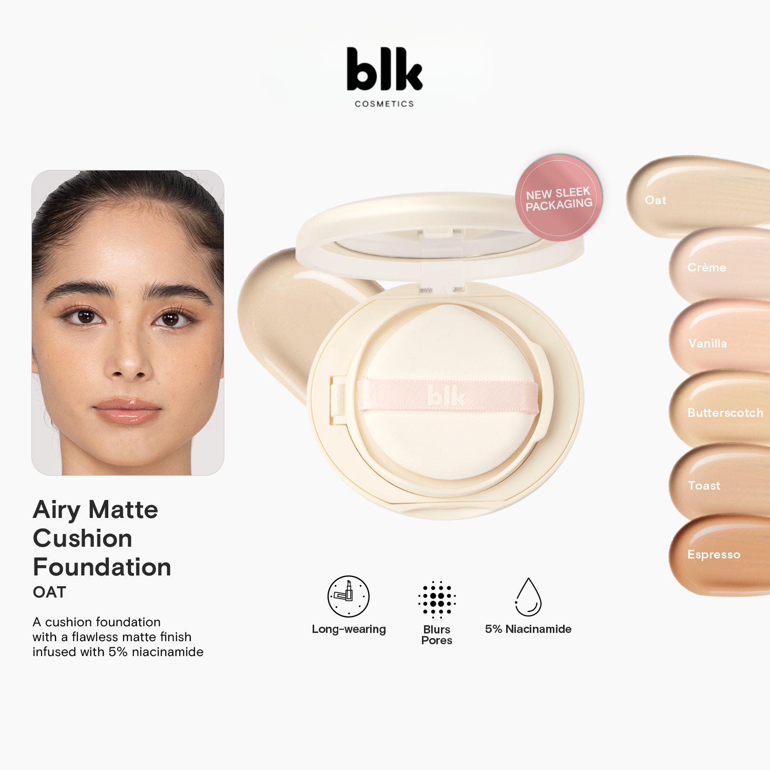 BLK Cosmetics Airy Matte Cushion Foundation SPF15