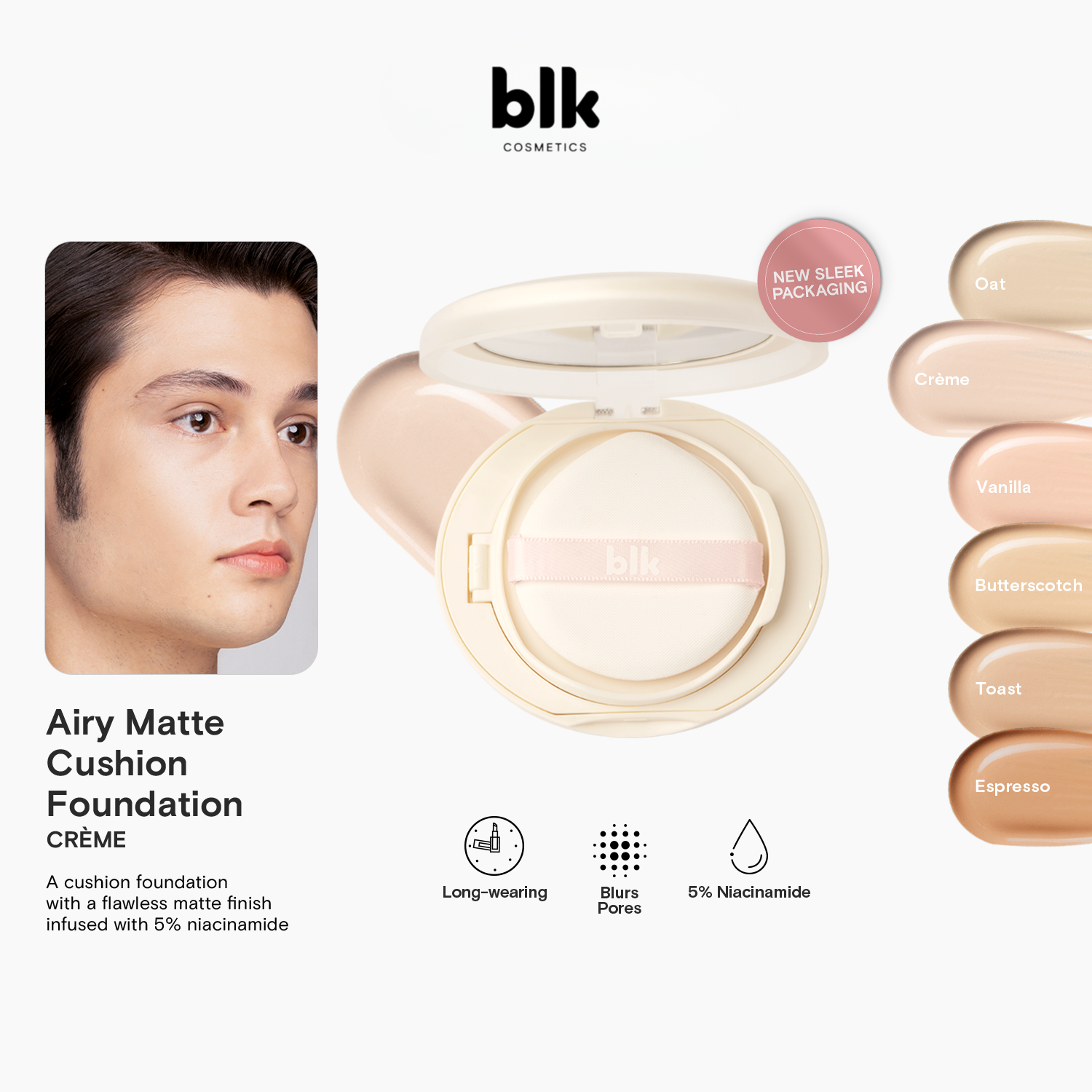 BLK Cosmetics Airy Matte Cushion Foundation SPF15