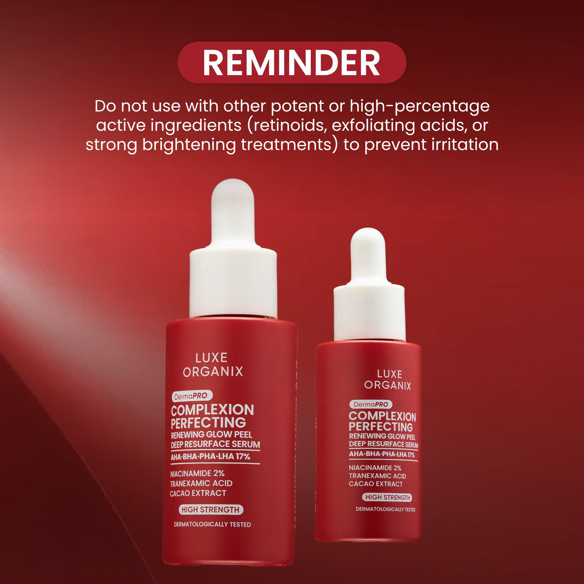 Luxe Organix DermaPRO Complexion Perfecting Renewing Glow Peel Deep Resurface Serum
