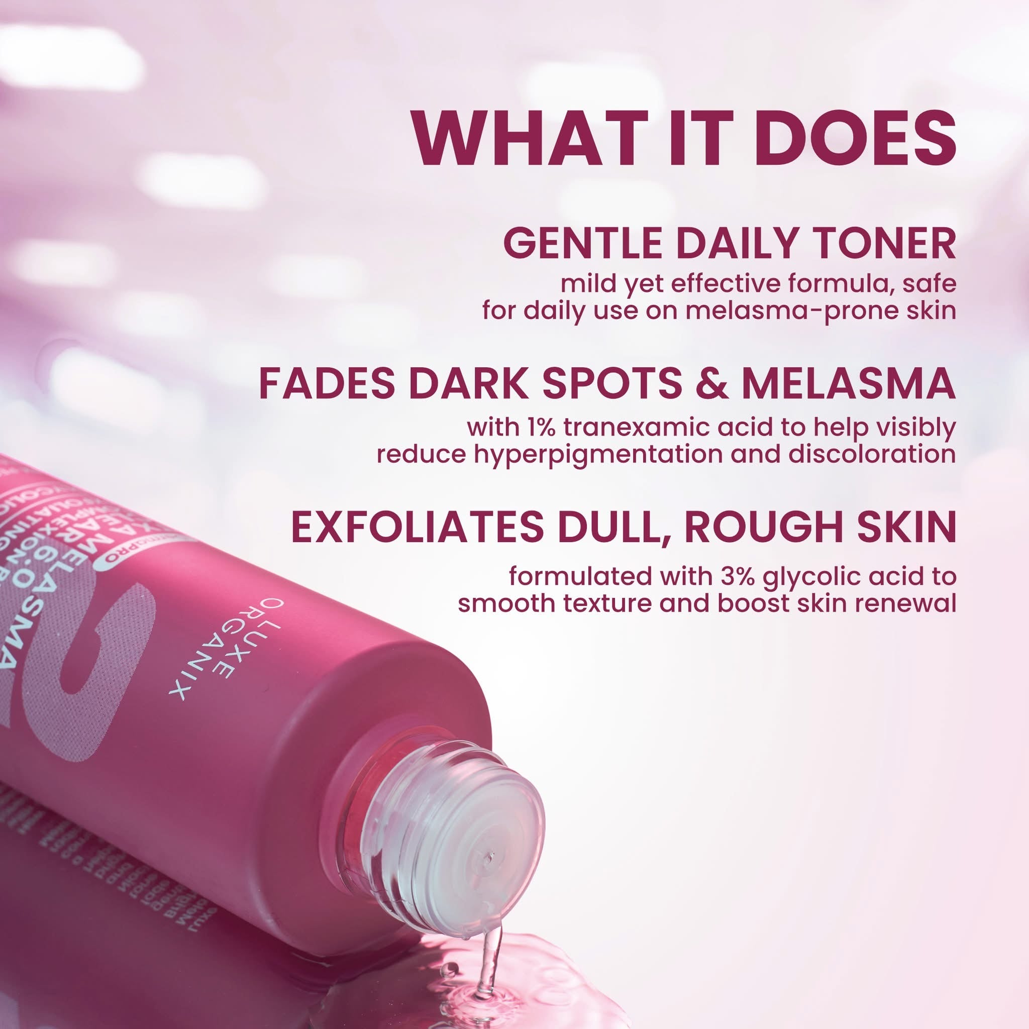 Luxe Organix DermaPRO TXA Melasma Clear 6.0 Complexion Bright Exfoliating Toner